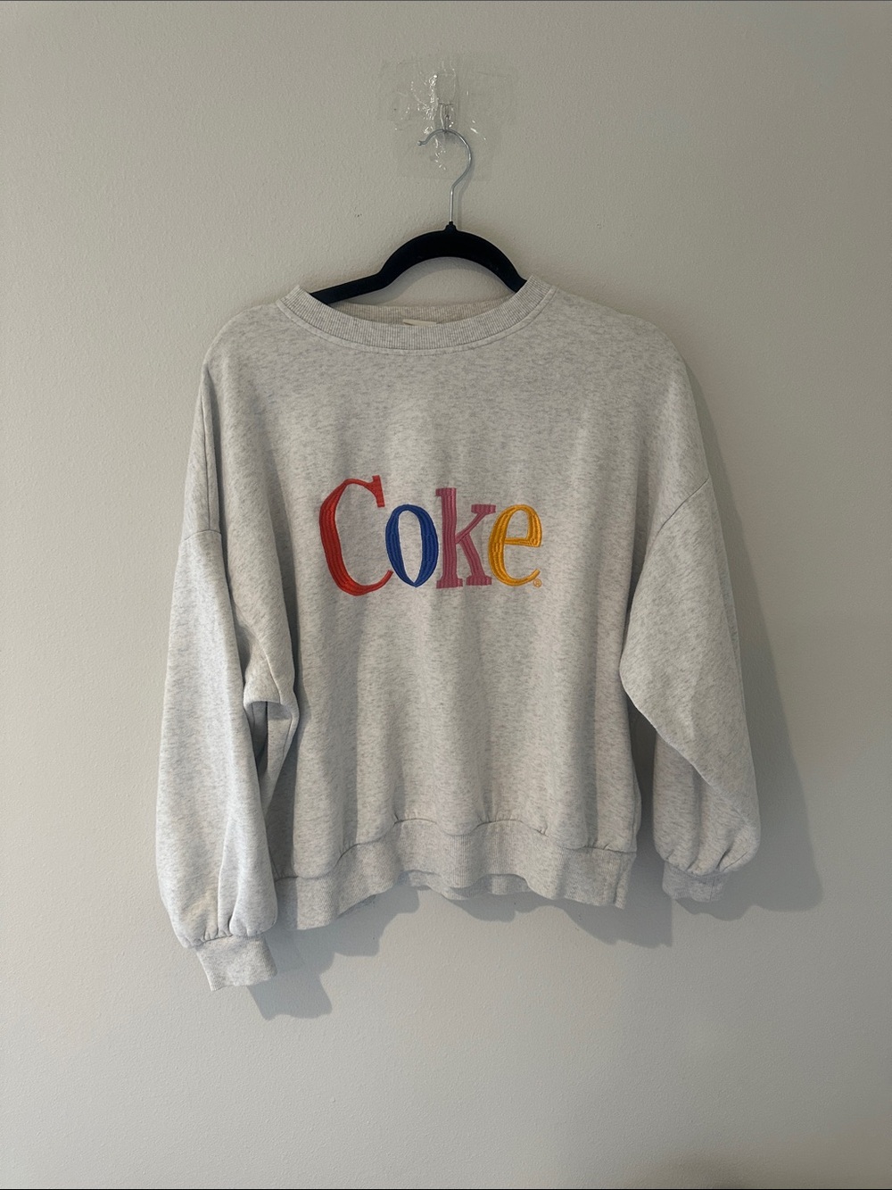Coke Logo Gray Crewneck Sweatshirt - Size Small